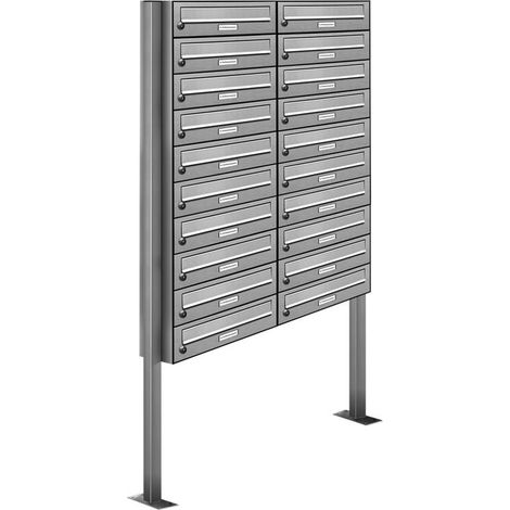 20er Edelstahl Stand Briefkasten Anlage Freistehend (1/5)