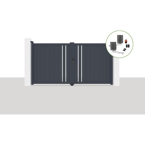 Pack portail battant électrique 300x160cm GIONA + Motorisation BUNKER B500 (1/5)