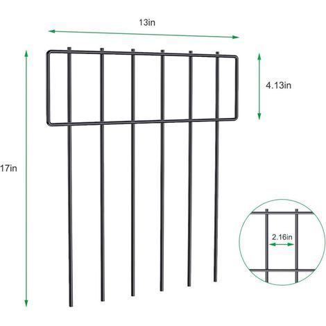 Lot de 2 clôtures barrières pour animaux, jardin décoratif 43x33 cm, piquets antirouille, chien et lapin