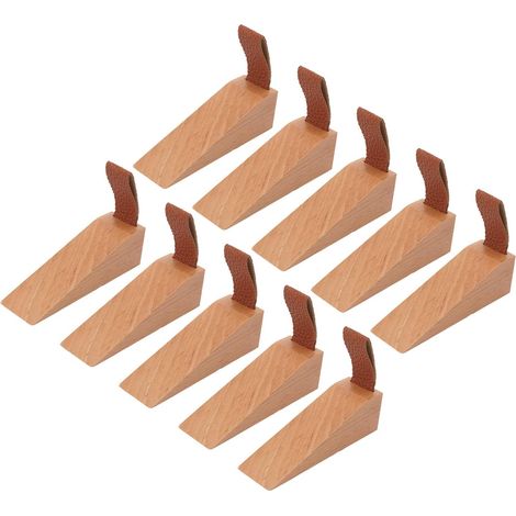 Butoir De Porte en Bois Robuste, 10 Pièces, Cale De Porte Antidérapante, Brouilleur De Porte De Sécurité pour Divers Paramètres (1/5)