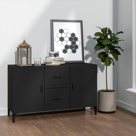 Buffet bas Contemporain - Meuble Commode de Rangement - Noir 100x36x60 cm Bois d'ingénierie Chic-644572 (1/5)