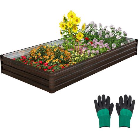Métal galvanisé robuste, jardinage facilité avec ce bac de culture extérieur pour légumes, fruits, herbes et fleurs (1/5)