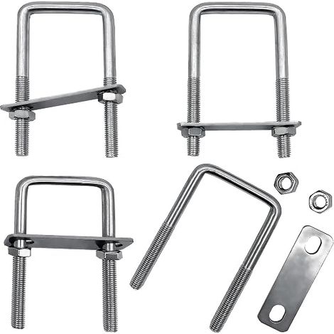 Boulons en U Carrés Acier Inoxydable 304 M8 52x100 mm Carré en U Tube (1/5)
