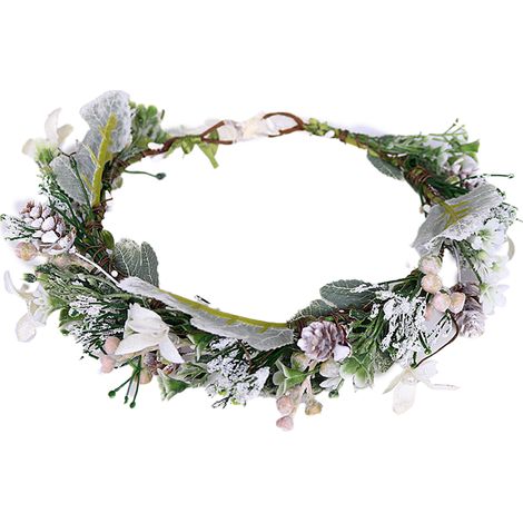 Couronne De Fleurs - Bandeau Floral En Tissu Avec Ruban Réglable - Pour Fête Mariage Festival Plage - Taille Unique (1/5)