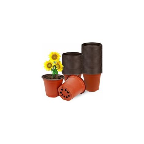 50 Pièces Pots de Plantes en Plastique, Pots de Semis Réutilisables Pots de Fleurs Pratiques Multifonctionnels Petit Récipient de Pépinière Souple, pour la Plantation Intérieure et Extérieure (1/5)