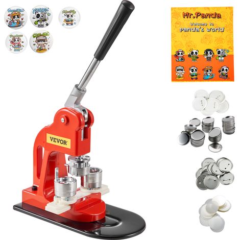 VEVOR Machine a Badges de 25 mm Presse a Badge avec 500 Ensemble de Materiels Livre Magique et Coupe-Cercle Machine a Fabriquer des Badges en Fer et ABS Kit pour Personnalisation de Badge a Epingle (1/5)