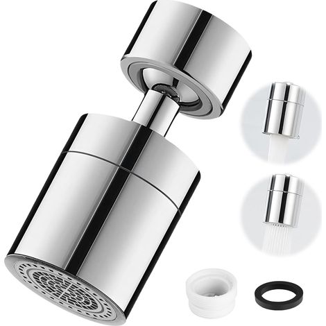 Rubinetto girevole a 360° con 2 funzioni di getto, aeratore per cucina e bagno. (1/5)