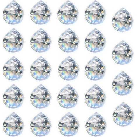 24pack 20mm Boule de Cristal Prisme Suspension Lustre Feng Shui Attrape-Soleil Mariage Maison Feng Shui Attrape-Soleil (1/5)