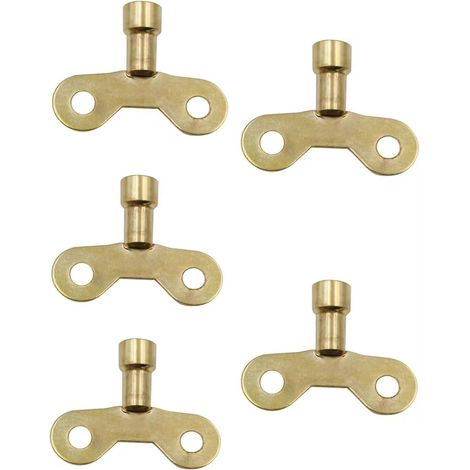 Lot de 5 clés de purge de radiateur jaunes en laiton massif pour aération, interrupteur d'air, bobine de radiateur, clés de radiateur pour purge de vieux radiateur, outils à main (1/5)