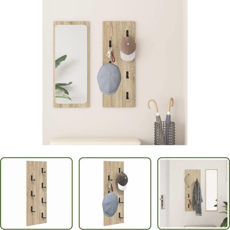 Holz Garderobe - Wandmontierter nachttisch Sonoma-Eiche 30 x 1,5 x 80 cm (1/5)