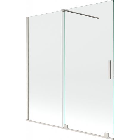 Pare-douche coulissant 2 panneaux Mexen Velar 150 x 150 cm, transparent, nickel brossé - 896-150-000-01-97 (1/2)