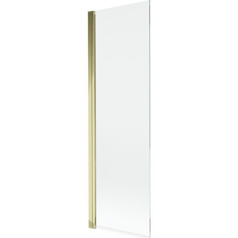 Mexen – Paroi de douche 1-volet 60 x 150 cm – Verre trempé transparent – Finition dorée – Joint élastomère – Réglable – 8A90600015000 (1/4)