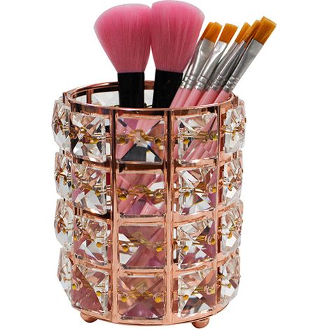 Organisateur de pinceaux de maquillage en acrylique, porte-crayons transparent, pot de rangement pour pinceaux de maquillage, rond (1/5)