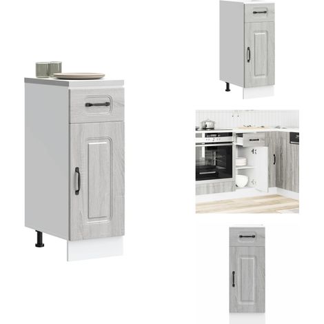 Armoire de cuisine Kalmar sonoma gris bois d'ingénierie - Armoire De Cuisine - Armoires De Cuisine - Meuble Bas D'évier - Meuble Bas D'évier De Cuisine (1/5)