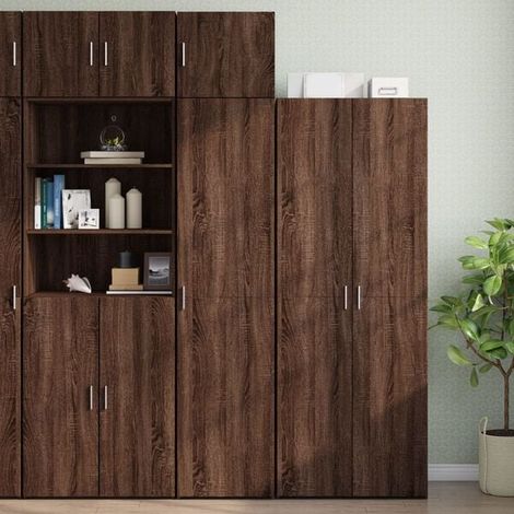 Étagère Murale de Rangement en Bois d'Ingénierie, Couleur Chêne Brun, 45 x 42,5 x 40 cm, Meuble Mural pour Salon, Cuisine ou Salle de Bain (1/5)