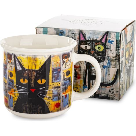 400 ml Porzellanbecher mit Katzenmotiv für Kaffee und Tee (1/5)