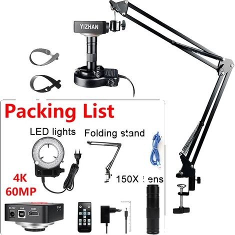 Videomicroscopio, zoom 150X, imaging ad alta definizione, 4K 60MP SET2, 0-150X-a (1/2)
