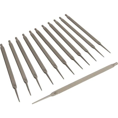 Lot de 12 limes plates pour double angle de coupe droite VALLORBE LC1002022798 (1/2)