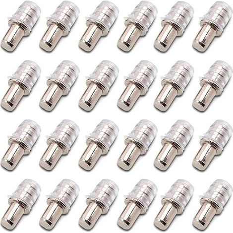 100 Stück Regalstützstifte, 5 mm Einsteck-Regalstützstifte mit Gummihülse für Holzregale (1/5)