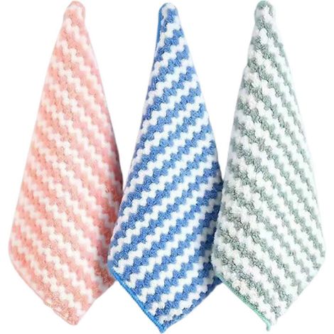 Lot de 5 chiffons de nettoyage en microfibre super absorbants en polaire corail, éponges à récurer multifonctions (1/5)