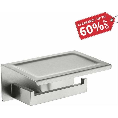 Toilettenpapierhalter, Wandmontierter Toilettenpapierspender aus Edelstahl mit Handyhalterung, gebürstete Oberfläche