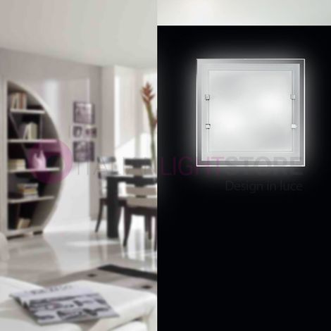 QUATRIS Plafoniera a Parete e Soffitto Moderna 30x30 Vetro Bianco (1/4)