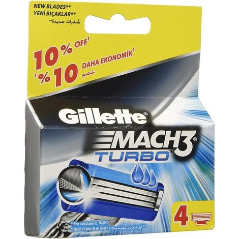 Lame di ricambio per rasoio Gillette Mach 3 Turbo (4 pezzi) (1/3)