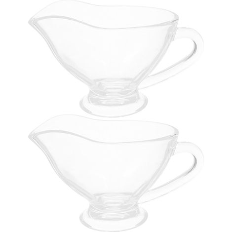 Lot de 2 Tasses à Sauce en Verre avec Poignée 215ml, Stable et Facile à Manipuler, pour Servir Sauces et Vinaigrettes Cuisine (1/5)