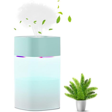 CCYKXA pc Humidifier, Air Humidifier, 400 ml, Super Quiet, Automatic Shut-Off and Colorful Night Light, Mini USB Portable Humidifier for Car, Home, Office, Bedroom (1/5)