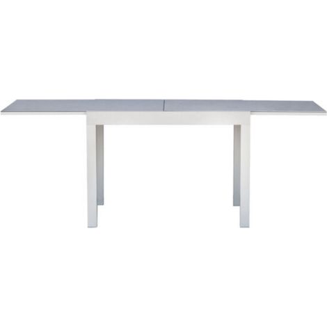 Tavolo per Interni ed Esterni Alluminio e Vetro Ceramica, Allungabile fino a 2,08 Mt, Colore Bianco (1/4)