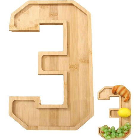 Plateau chiffre décoratif en bois 30×20 cm