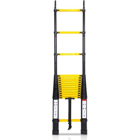 SWANEW Scala telescopica in alluminio multiuso 4.4M Scala Stabile Scala in alluminio fino a 150kg nero con gancio (1/5)