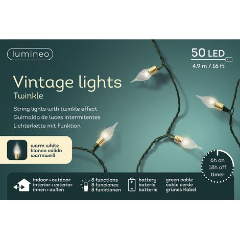Batt. LED Vintage Lichterkette 49m 50 L. ww Twinkle (1/2)