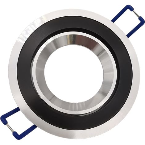 Portafaretto Tondo Orientabile da incasso cartongesso per lampadine led GU10 con ghiera svitabile Nero