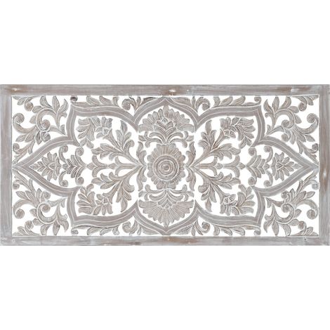 Cabecero Cama Mdf 160X3,5X81 Tallado Blanco (1/3)