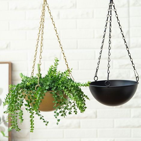 Pots de fleurs en fer, paniers suspendus, pots suspendus, jardinières, pots verts, pots suspendus pour orchidées (1/5)