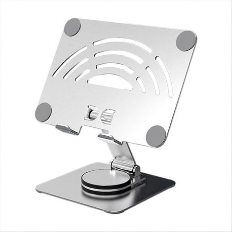 360° drehbarer Tablet-Ständer, verstellbarer Tisch-Tablet-Ständer, universeller Drehsockel, kompatibel mit iPad und Android, stabiles und elegantes Design. (1/5)