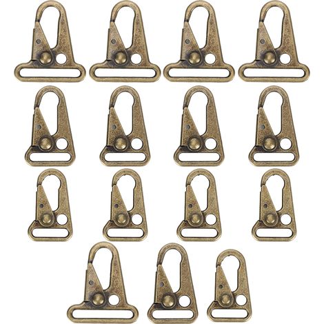 15 Mousquetons à Clip Bouche Élargie Bronze - Crochets de Suspension Outdoor pour Sac, Clés & Équipement, Lot de 15 Pièces (1/5)