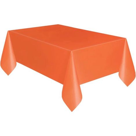 HOXILEELEO - 1 pc Nappe orange, 140x300cm, couleur vive et attrayante, idéale pour Halloween, les fêtes, etc. (1/3)