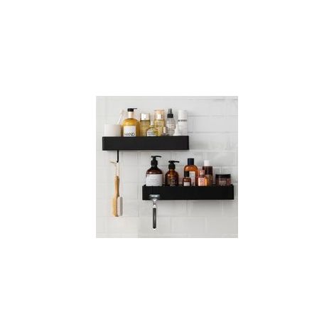 Lot de 2 Étagères de Salle de Bain Sans Perçage Panier de Douche en Acier Inoxydable, Fixation Murale et Drainable
