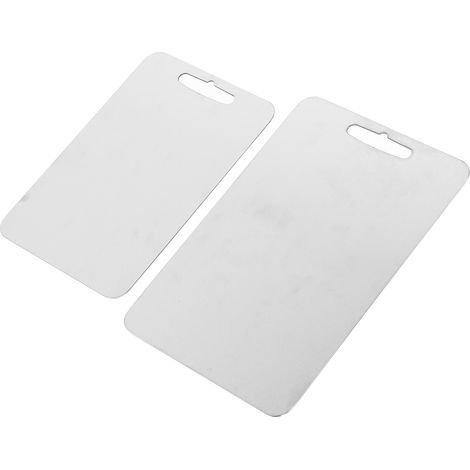 2 planches à découper en acier inoxydable, design moderne, polyvalentes, pour cuisine maison et restaurant (1/5)