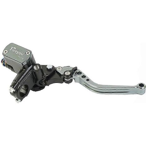 Kit maître-cylindre de frein avec réservoir et poignée pour moto de course, 22 mm, compatible Yamaha, Kawasaki et Suzuki (gris, droit). (1/5)