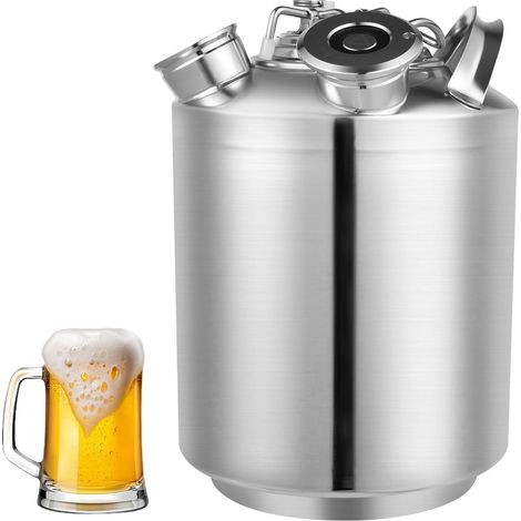 Contenitore per la pulizia della birra, 10 l, in acciaio inox, per la pulizia della birra, 3 teste, per la pulizia della birra, in acciaio inox (1/5)