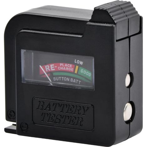 Testeur De Piles - Analogique Sans Alimentation Externe - Pour Piles AA AAA C D 9V Et Piles Bouton - Échelle Code Couleur Vert/Jaune/Rouge - 1 Pièce