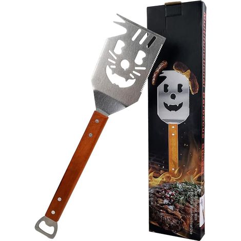 Barbecue Outil Spatule Acier Inoxydable Set, Ustensiles Barbecue, 41.5 8cm Set Accessoire Barbecue INOX, Spatule Professionnel pour Picnics et Outdoor (1/5)