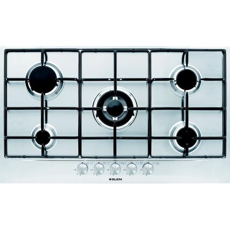 Placa de cocción Glem Gas GT955IX inox 11300 W acero inoxidable