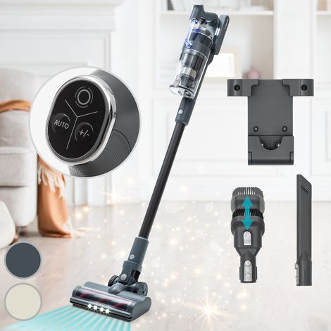 Klarstein Larma Handheld Vacuum Cleaner, Cordless Vacuum Cleaner with 4 Stage Filtration E12 EPA Filter, 180° Swivel Head Ergonomic Stick Vacuum, Carpet Sweeper for Pet Hair, Smart Dust Sensor, Grey (1/2)