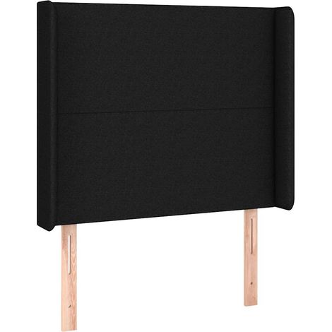 Maison Exclusive - Tête de lit avec oreilles Noir 83x16x118/128 cm Tissu (1/5)