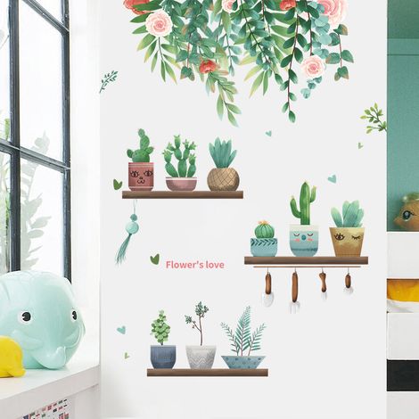 Plantes vertes fraîches, succulentes, feuilles, fleurs en pot, chambre à coucher (1/5)