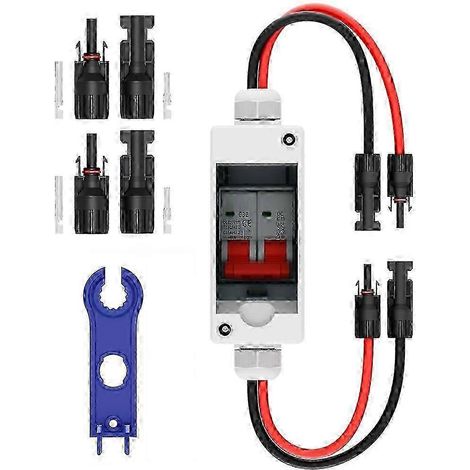 Interrupteur de sectionnement pour panneaux solaires, disjoncteur 32 A CC 1000 V, boîtier étanche IP65, 500 V CC (1/5)